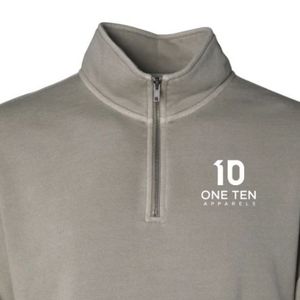 Unisex Pigment Dye Quarter Zip Sweatshirt Midweight Cotton Pullover Casual Streetwear Top Custom Printing OEM ODM Supplier - Product Image 3