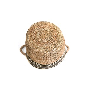 Panier de rangement en jonc de mer naturel à rayures avec poignées, panier de rangement fait main, vente en gros, écologique, fabriqué au Vietnam - Product Image 3