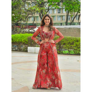 Conjunto de blusa estilo Bollywood Indo Western Koti Plazo para mujer - Product Image 4