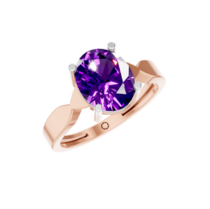 Anillo de amatista 14K 18K oro IGI certificado precio barato a granel comprar al por mayor personalizado OEM ODM clásico boda fiesta joyería fina - Product Image 1