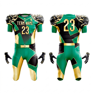 Vêtements de sport, ensemble d'uniformes de football américain de couleur verte avec combinaison de couleurs or et noir, vente chaude, qualité d'exportation - Product Image 4