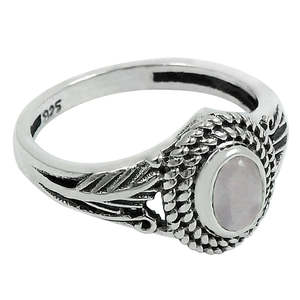 925 Sterling Silver Bezel Setting <b>Rings</b> Natural Oval Cut Rose <b>Quartz</b> Gemstone Jewelry Vintage Style Handcrafted Unisex Boho <b>Ring</b> - Product Image 1