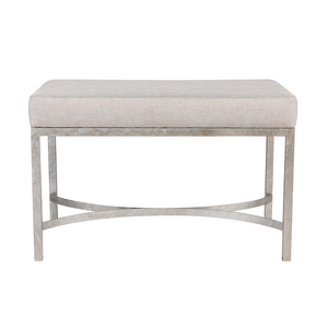 Modern Fabric Ottoman With Iron Frame And <b>Foam</b> Padding For Living Room Furniture - Product Image 3