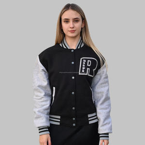 Chaqueta de béisbol con zócalo bordado con letras de elemento de llama Vintage de lana de algodón, chaqueta universitaria informal para parejas para hombres y mujeres - Product Image 1