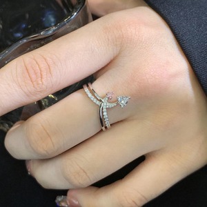 Anillo Toi Et Moi de Doble Banda con Diamante de Laboratorio de 1 Quilate en Forma de Corazón y Corte Redondo, Diseño de Lujo, Oro Sólido de 14k, Certificado IGI, Oro Blanco - Product Image 2