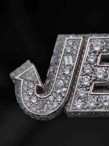 Collier unisexe Luxira Jewels avec pendentif à thème religieux et pierres en moissanite, argent 925 plaqué argent, style hip-hop - Product Image 3