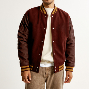 Custom <b>Patchwork</b> Winter Letterman Varsity <b>Jackets</b> Canvas Embroidered Eco-Friendly Reversible Men's - Product Image 4
