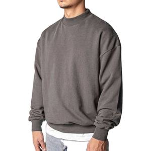 Pull-over à col rond surdimensionné pour hommes, sweat à capuche en tissu polaire, streetwear respirant avec logo personnalisé pour l'hiver - Product Image 2
