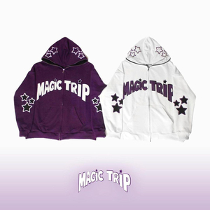 Sudadera con Capucha Personalizada con Logotipo OEM, Cierre Completo, Estilo Vintage, Unisex, para Otoño - Product Image 1