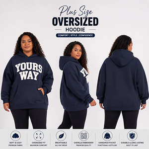 Sweat à capuche oversize grande taille pour femme avec broderie chenille, pull d'hiver avec poche avant - Product Image 4