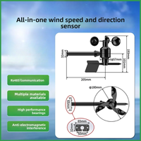 Sensor de Velocidad y Dirección del Viento Todo en Uno LYA-59NS de Alta Precisión Modbus-RTU (RS-485) Anti-EMI con Rodamiento de Alto Rendimiento