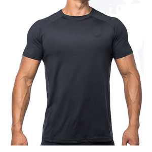 Muscle Tight Fitted Men's Short Sleeve T Shirts Custom Branding Design Your Own Style O-Neck Machine Stitched Custom T-Shirt - Product Image 1