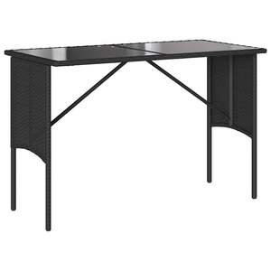 Set da pranzo da giardino in polyrattan nero a 3 pezzi con cuscini - Product Image 6