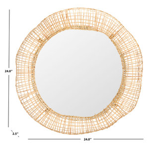 24-Inch Woven Cane Decorative <b>Mirror</b> <b>for</b> Bathroom & <b>Bedroom</b> - Product Image 4