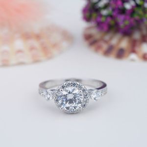 <b>925</b> Sterling <b>Silver</b> Rose Gold Plated Engagement <b>Ring</b> for Women Luxury Dainty Iced Out Moissanite <b>Ring</b> - Product Image 1