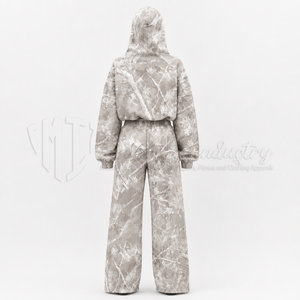 Women <b>Camouflage</b> Hooded <b>Tracksuit</b> Set Full Length Loose Fit Casual Autumn Wear With Side Pockets Elastic Waist - Product Image 2