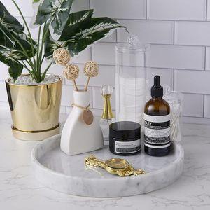 Marble <b>Vanity</b> Tray Bathroom Counter Decorative Jewelry Perfume Organizer Makeup Display Handmade Stone Home Portable Living Room - Product Image 3