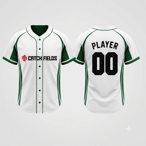 เสื้อเบสบอลสไตล์เรโทร OEM ระบายอากาศได้ดี น้ำหนักเบา แขนสั้น ปรับแต่งได้ ลายทางต้านเชื้อแบคทีเรีย - Product Image 1