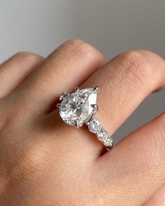 Bague de fiançailles en diamant Moissanite VVS de qualité supérieure, bijoux fins de luxe pour proposition de mariage, anniversaire et mariée - Product Image 1