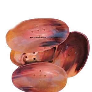 Accesorios de Baño para Fregadero de Cocina, Juego de 3 Jaboneras de Cuerno Natural, Forma Ovalada - Product Image 3