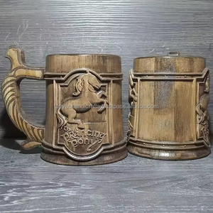Taza de Madera con Diseño de Caballo, Taza de Madera Rústica con Temática Ecuestre, Precio Directo de Fábrica - Product Image 1