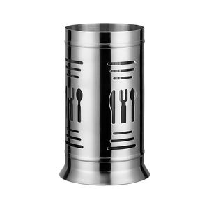 Modern Look Silver Finished Metal Cutlery Holder Kitchen Utensil Caddy With Stand Desk Organizer Storage <b>Box</b> For Home - Product Image 4