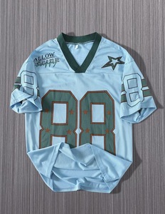 Nouveau T-shirt décontracté sans manches pour homme, style football américain vintage, respirant, tricoté, avec logo frontal et col en V, collection 2025 - Product Image 1