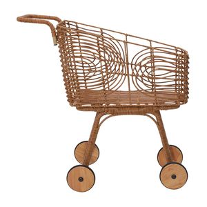 High Quality Rattan Play Shopping Trolley Rattan Grocery Shopping Cart Rattan Baby Toys Natural Rattan Kid Toys Made in Vietnam - Product Image 2