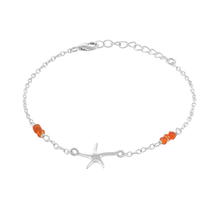 Bracelet étoile de mer |   Bracelet en argent sterling 925 avec pendentif étoile de mer et pierres précieuses - Product Image 1
