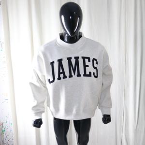 เสื้อสเวตเชิ้ตทรงบ็อกซี่ แบรนด์ JAMES รุ่น Mock Neck 450 GSM ปักชื่อแบบ Applique ผ้าฝ้ายฟลีซเฟรนช์เทอร์รี่ 100% - Product Image 3