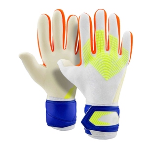 Football Goalkeeper Gloves White Orange Neon Green <b>Full</b> Finger Non <b>Slip</b> Breathable Adjustable Wrist Strap Unisex - Product Image 6