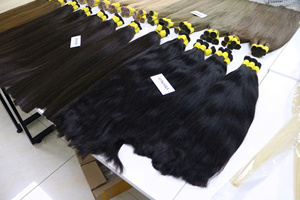 Precio al por mayor Extensiones de cabello a granel Cabello humano Double Drown 100 gramos Todos los colores 8 pulgadas - Product Image 2