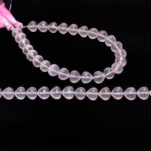 Cuentas de cuarzo rosa AAA+ de 8x8 mm, forma de cebolla, cuentas facetadas de cuarzo rosa natural, perforadas rectas, cuentas elegantes para la fabricación de joyería. - Product Image 4