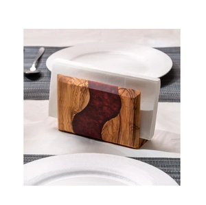 Epoxy <b>Resin</b> & Wood Napkin Holder Rectangle Color Exclusive Design Wood & <b>Resin</b> Napkin Holder - Product Image 2