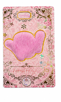 Cartes de collection décoratives avec motifs d'animaux mignons floqués et brodés, pour collection et cadeau, ensemble de cartes roses