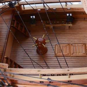 Modèle de bateau esclavementier hollandais de 15 pouces, en bois durable, gravé, navire à voile historique, artisanal, décoration nautique - Product Image 3