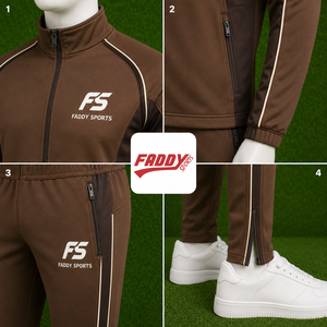 Ensemble de survêtement 2 pièces pour homme, coupe ajustée, avec logo personnalisé, fermeture éclair intégrale, pour le sport, la gym et les loisirs, vente en gros, haute qualité - Product Image 5