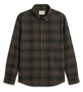 Camisa Enovate a Cuadros, Doble Botonadura, Manga Larga, Corte Regular, Casual, Unisex, Transpirable, de Algodón - Product Image 1