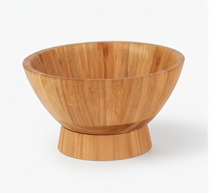 Bol décoratif luxueux en bois avec la conception de piédestal idéale pour augmenter des espaces vitaux avec la sophistication rustique chaude - Product Image 1