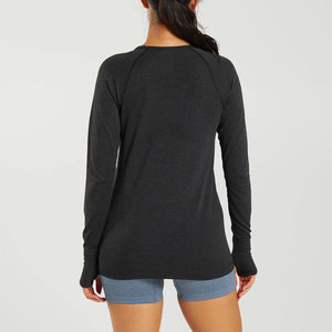 Camisetas de Manga Larga con Cuello Redondo para Mujer, Estilo Urbano, 100% Algodón, Secado Rápido, Antiarrugas, Cómodas - Product Image 2