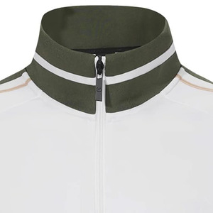 Men's Tracksuit Set Stand Collar Zip Up Jacket and Striped Pants Two <b>Piece</b> Sporty Outfit White Green - Product Image 5