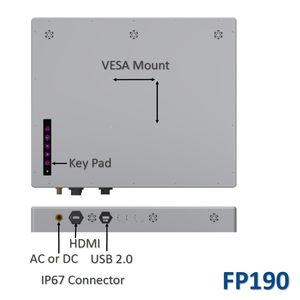 Écran tactile industriel marin étanche IP67 (PCAP/Résistif) avec gradation automatique, télécommande IR et boîtier en aluminium - Product Image 4