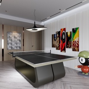 Mesa de Ping Pong Takamaka de Lujo Moderna con Base Curva Única, Mesa de Juego Profesional para Interiores - Product Image 4