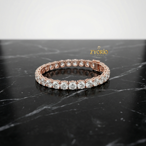 Pulsera de Eslabones con Diamantes Cultivados en Laboratorio, Oro Rosa Clásico, Plata de Ley, Joyería Fina Elegante y de Lujo, Regalo para Mujer, Boda, Fiesta - Product Image 3