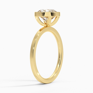 Anillo de compromiso clásico para mujer, con moissanita de corte brillante redondo y engaste de bisel, en plata de ley 925. - Product Image 4