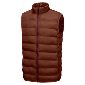 <b>Men's</b> <b>Black</b> Stand Collar Puffer <b>Vest</b> Zipper Closure Windproof Casual Winter Solid Color Polyester Shell Regular Length - Product Image 3