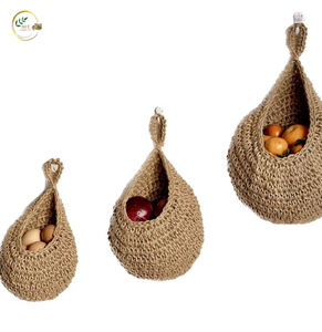 Colgador y Estante Redondo de Macramé con Revestimiento de Madera - Product Image 2