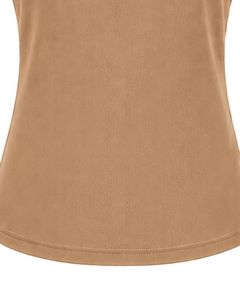 Manufacturer Beige Women Casual Summer Blouse Elegant Flower Neck Short Sleeve Fashion Loose Fit Daily Wear Stylish <b>Top</b> Shirt - Product Image 6