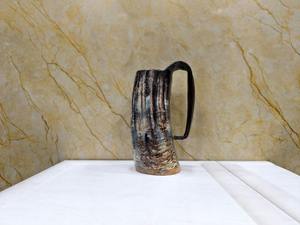 Taza Vikinga de Cuerno de Búfalo 100% Natural Premium con Asa, Hecha a Mano, para Moscow Mule, con Grabado, Hermosa Decoración de Cuerno Animal - Product Image 3