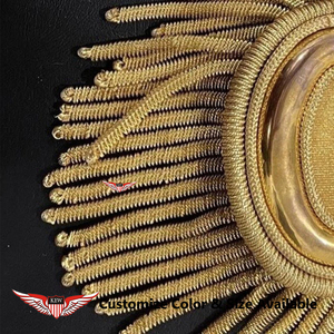 KEW Accessoires de broderie vintage écologiques et luxueux, épaulettes napoléoniennes faites à la main, fil de bullion et fil Mylar - Product Image 3